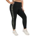 thumbnail image 1 of TIYOMI Ladies Plus Size Pants 4X Black Casual Full Length Ankle Leggings High Waist Camo Side Stripe Leggings Butt Fit Bottom Pants Fall Leggings 4XL 26W, 1 of 2