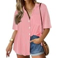 thumbnail image 2 of TIYOMI Womens Plus Size Summer Tops 3x Henley Shirts Buttons Down Basic Solid Short Sleeve Tees Wine Red Crewneck T-shirts For Women Casual Tunics 3XL 20W 22W 2 of 10