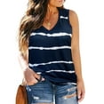 thumbnail image 1 of TIYOMI Ladies Plus Size Tank Tops Tie Dye Sleeveless V Neck Camisole Navy Blue Summer Beach Cami Casual Loose Fit Vest For Women 5XL 26W 28W, 1 of 3