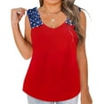 thumbnail image 1 of TIYOMI Plus Size 5X Shirts For Women Ruffle Tank Tops Red American Flag V Neck Pullover 4th of July Summer Tank Tops 5XL 26W 28W, 1 of 2