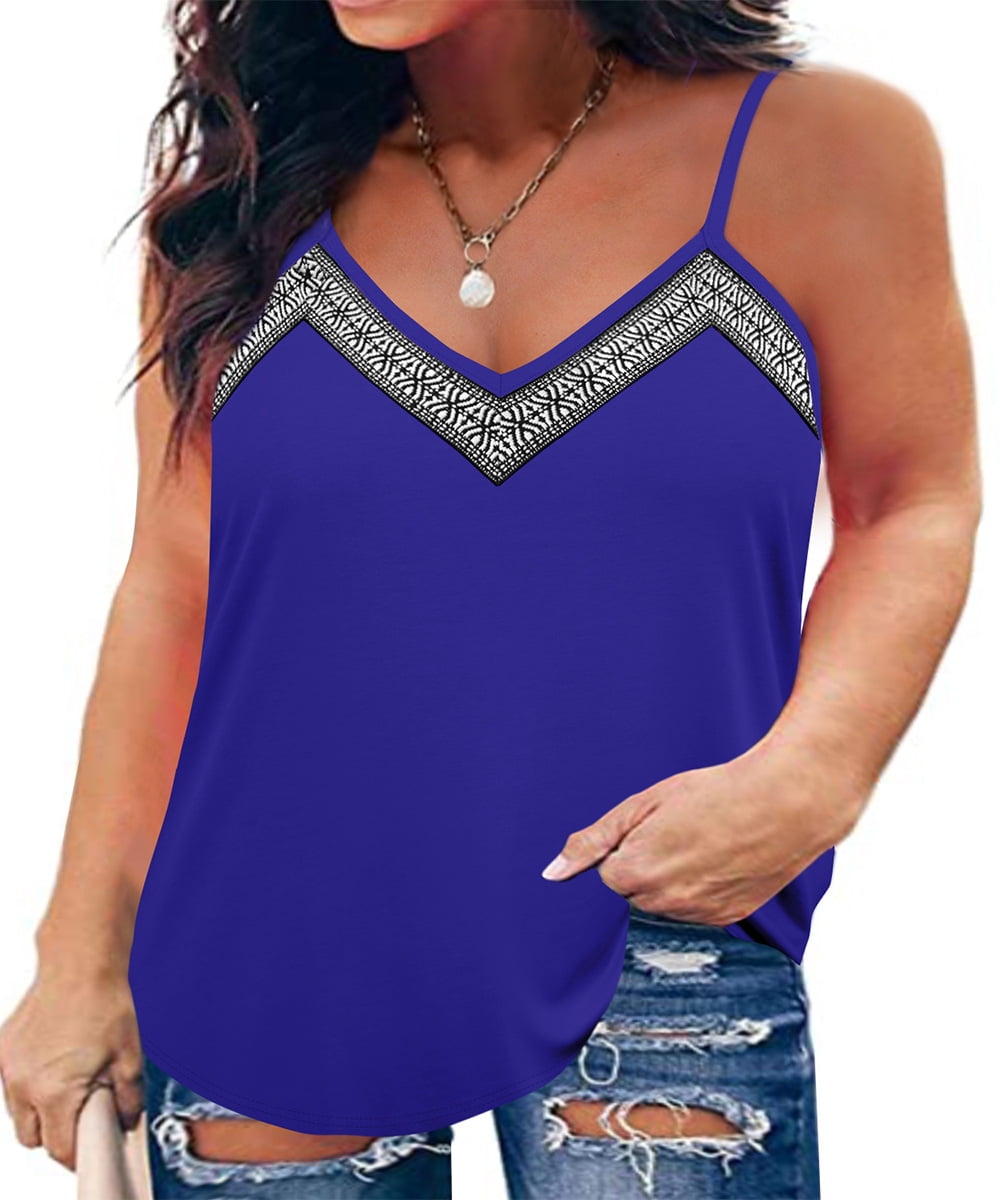 TIYOMI Plus Size Bohemian Tank Tops For Women Summer Wine Red Camisoles V  Neck Camisole XL 14W 16W 