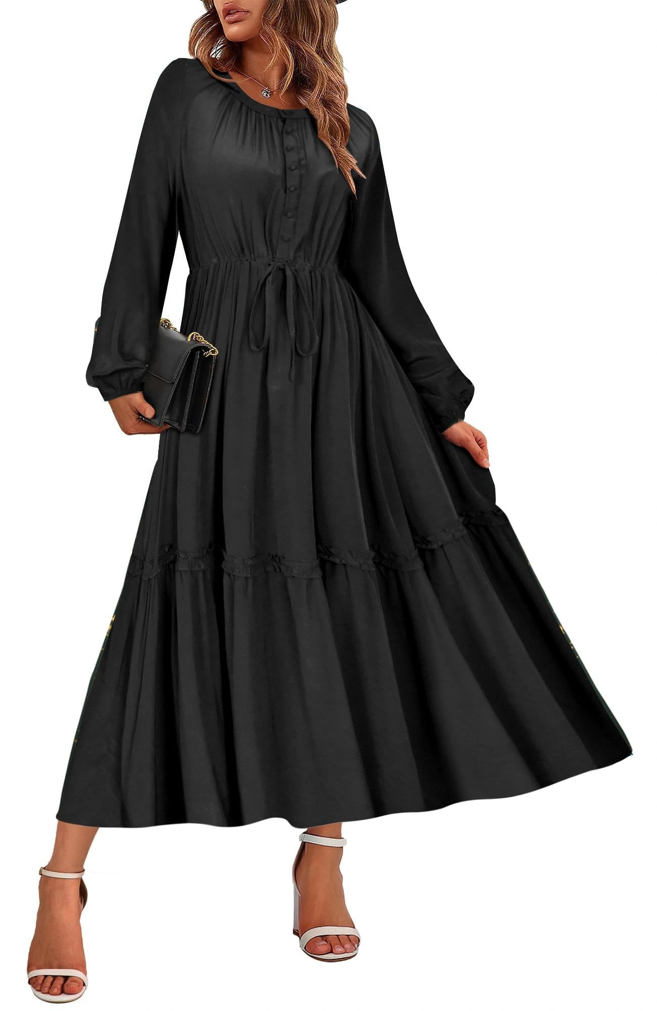 fitted lace wedding dress Hypnotized Maxi Dress (Black)