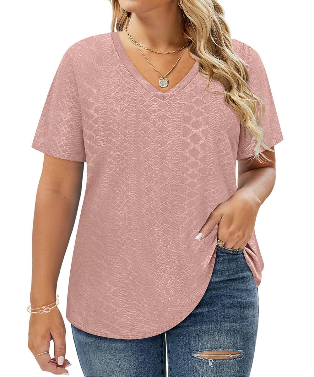 Pink Cotton Embroidered Fit and Flare Top for Women – Sizes S to 3XL
