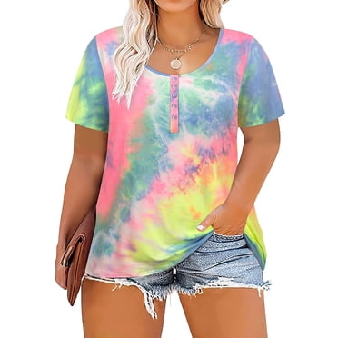 Women Ruffle Blouse TIYOMI Plus Size Summer Tops - Short Sleeve Ruffle Blouse With Criss Cross Design Plus Size Women's Tops