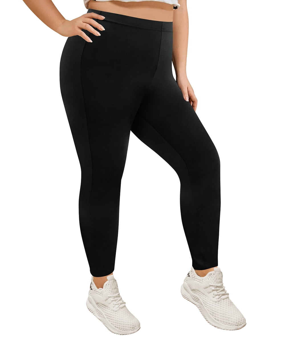 TIYOMI Plus Size Leggings For Women Black Pants Stretchy Butt Fit High  Waist Solid Color Ankle Leggings Soft Workout Fall Winter Casual Leggings  XL