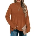 thumbnail image 1 of TIYOMI Plus Size Sweater Tops For Women 5X Orange Knit Long Sleeve Tops Turtleneck Warm Jumper Tops Basic Solid Color Pullover Casual Fall Winter Shirts 5XL 26W 28W, 1 of 7