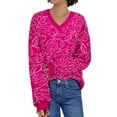 thumbnail image 1 of TIYOMI Plus Size Women's Hot Pink Sweater Knitted Long Sleeve 2X Tops Floral V Neck Warm Sweaters Chunky Pullover Sweater Loose Fit Fall Winter Jumper Tops 2XL 18W 20W, 1 of 9
