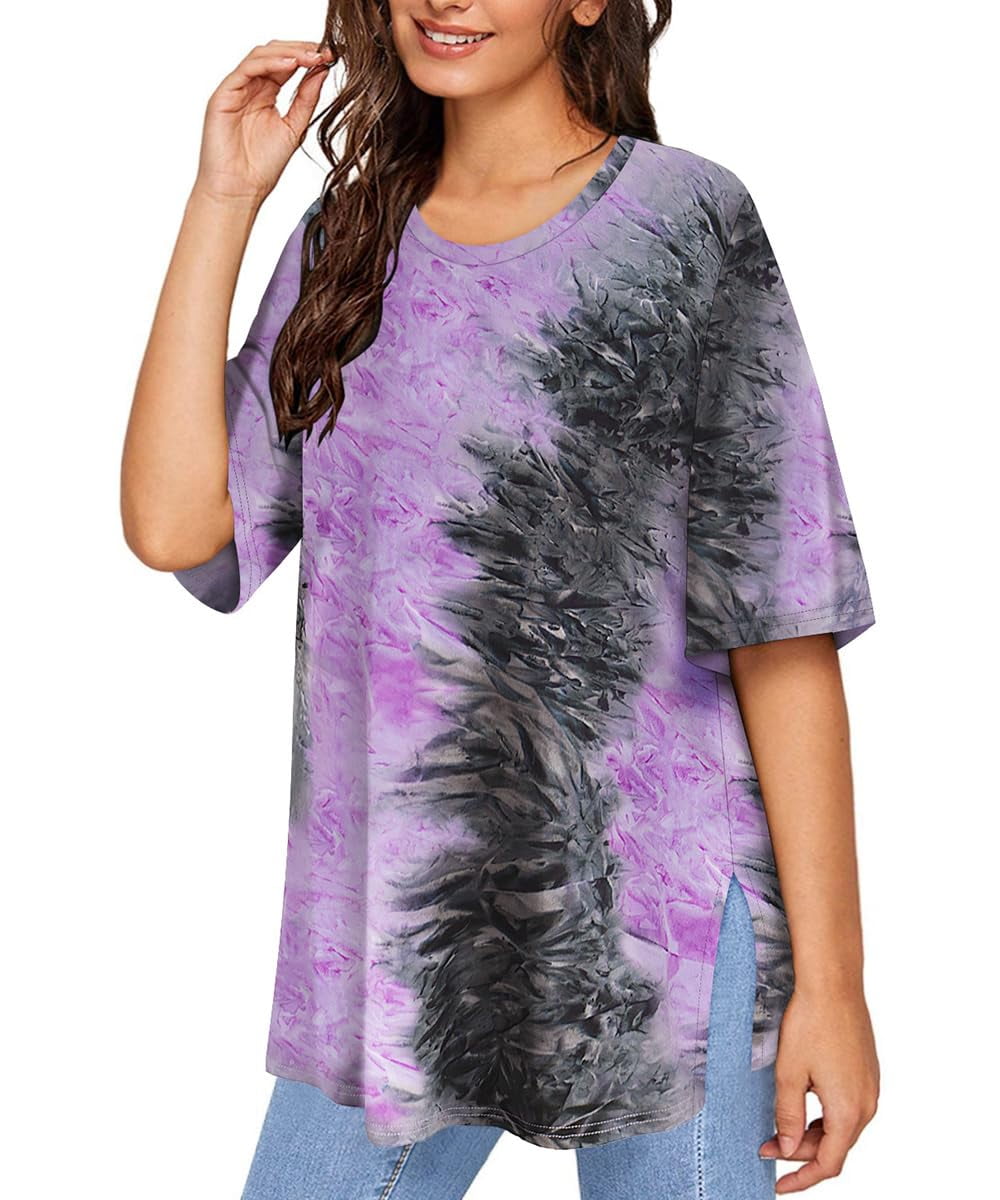 TIYOMI Women's Oversized Graphic T-Shirt - Short Sleeve Loose Fit Casual Tee, Letter Print (Apricot, X-Large)