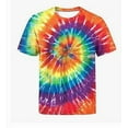 thumbnail image 1 of TIYOMI Plus Size Women's Oversized T-Shirts 2X Crewneck Sun Tie Dye Tops Summer Short Sleeve Shirts Rainbow Boyfriend Tee Loose Fit Fashion Pullover 2XL 18W 20W, 1 of 6