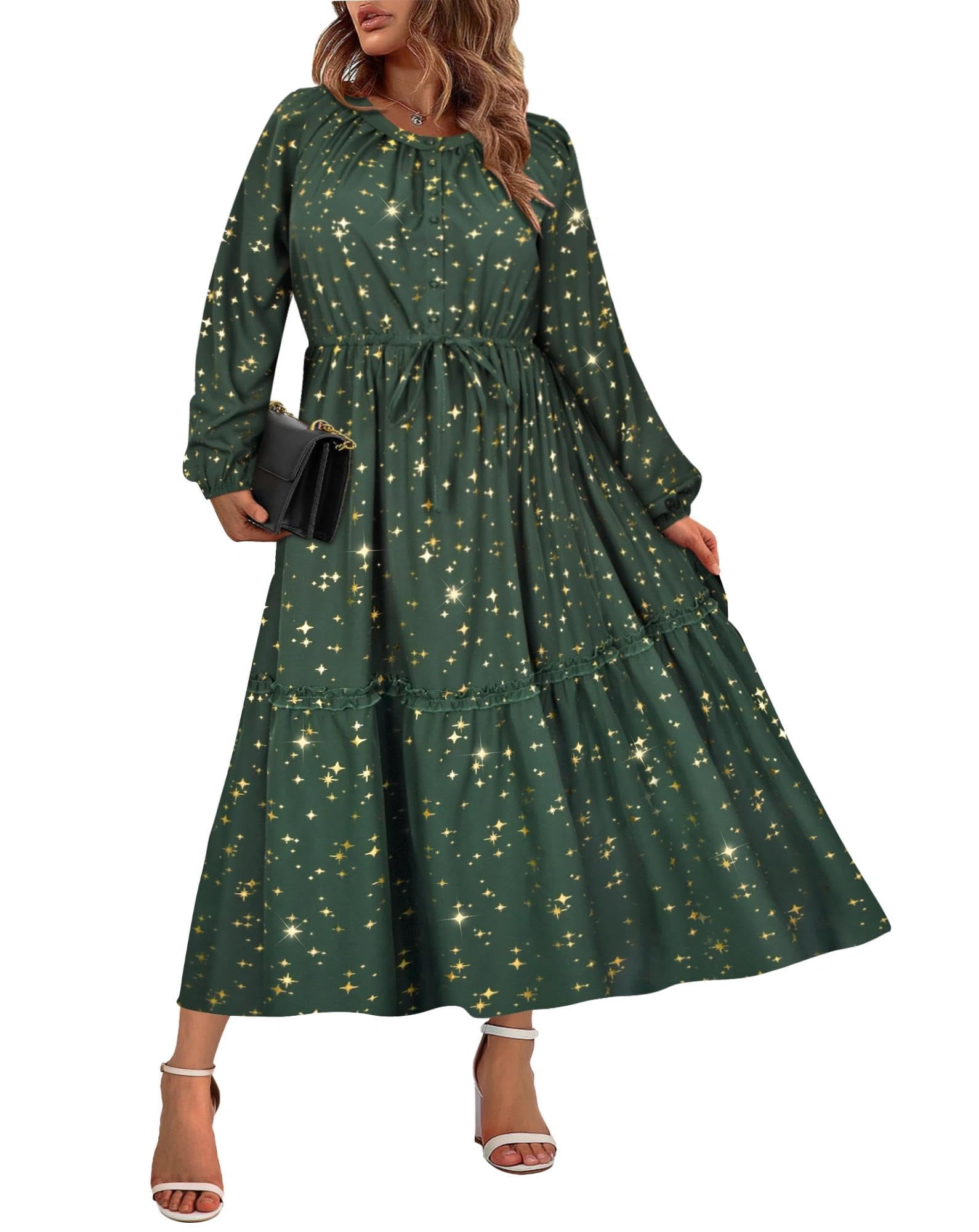 slim fit dress slacks Plus Size Lesleyanne Midi Dress- Green 1x / Green at Curvy Sense main image 0
