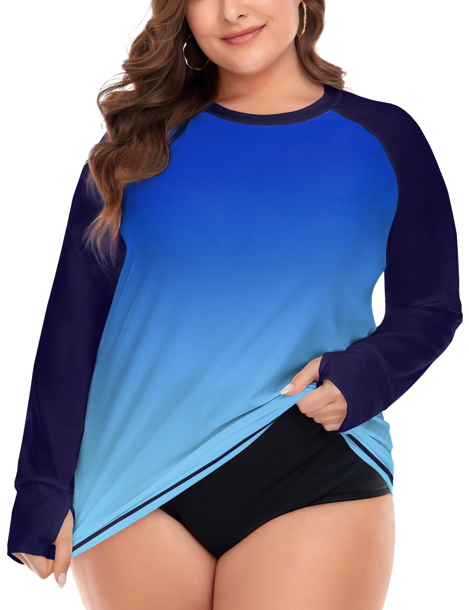 TIYOMI Women's Plus Size Swimsuit Tops 3X UPF 50+ Sun Protection