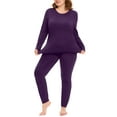 thumbnail image 1 of TIYOMI Women's Plus Size Thermal Underwear Suits 3X Purple Crewneck Thermal Shirts Long Johns Fleece Lined Base Layer Top and Bottom Sets Loose Fit Fall Winter Pajama, 2-Pack 3XL 22W 24W, 1 of 5