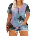 thumbnail image 1 of TIYOMI Womens Plus Size Summer Tops 3x Henley Shirts Buttons Down Short Sleeve Tees Ice-cream Tie Dye Crewneck T-shirts For Women Casual Tunics 3XL 20W 22W, 1 of 3