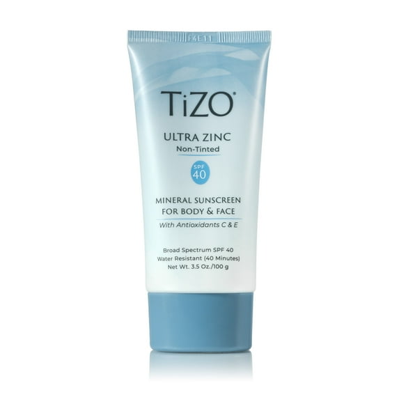TIZO Zinc Body and Face Sunscreen SPF 40 Non-Tinted with Antioxidants C & E 3.5 oz