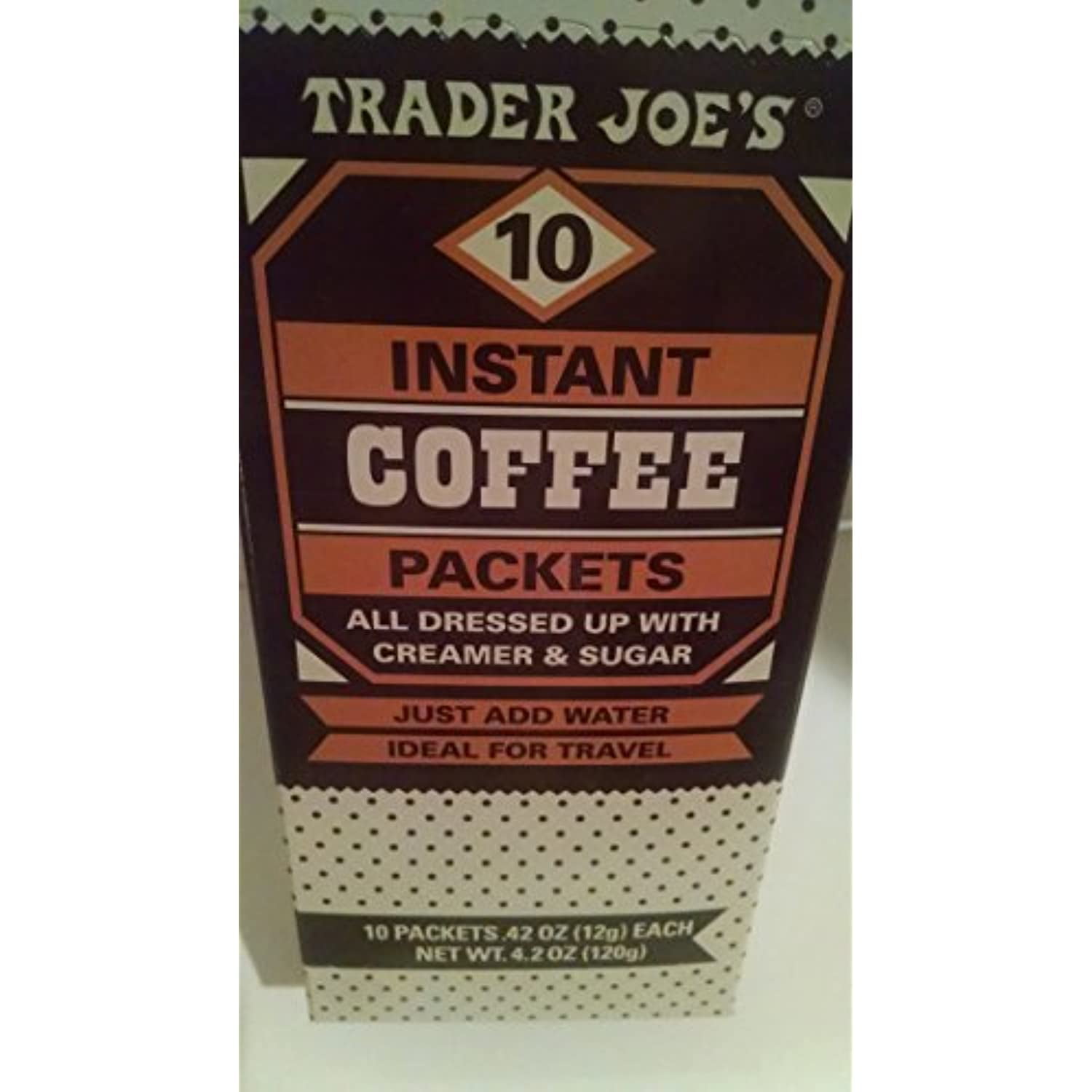TJ 10 Instant Coffee Packets With Creamer And Sugar