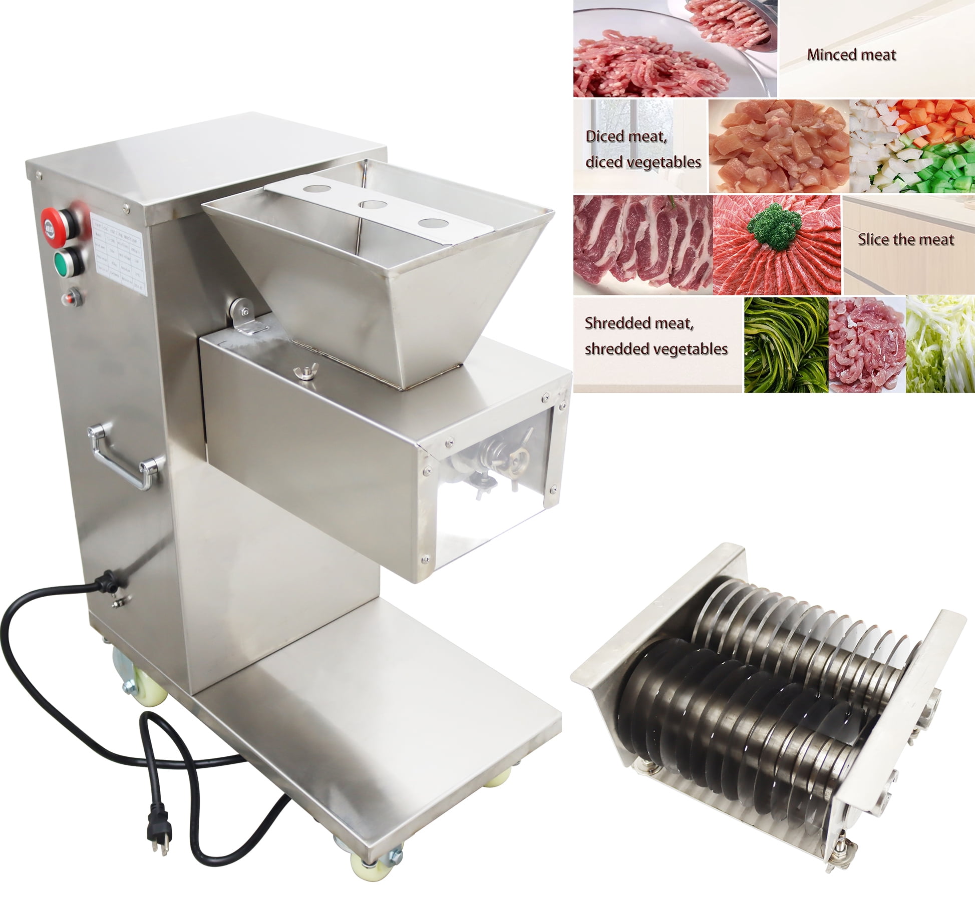 TJ-130L Stainless Commercial Meat Slicer Meat Cutting Machine with 10mm ...