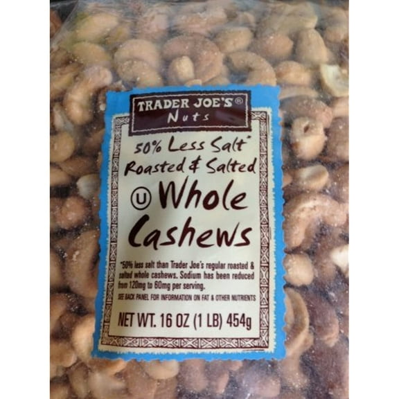 TJ 50% Less Salt - Roasted & Salted - Whole Cashews