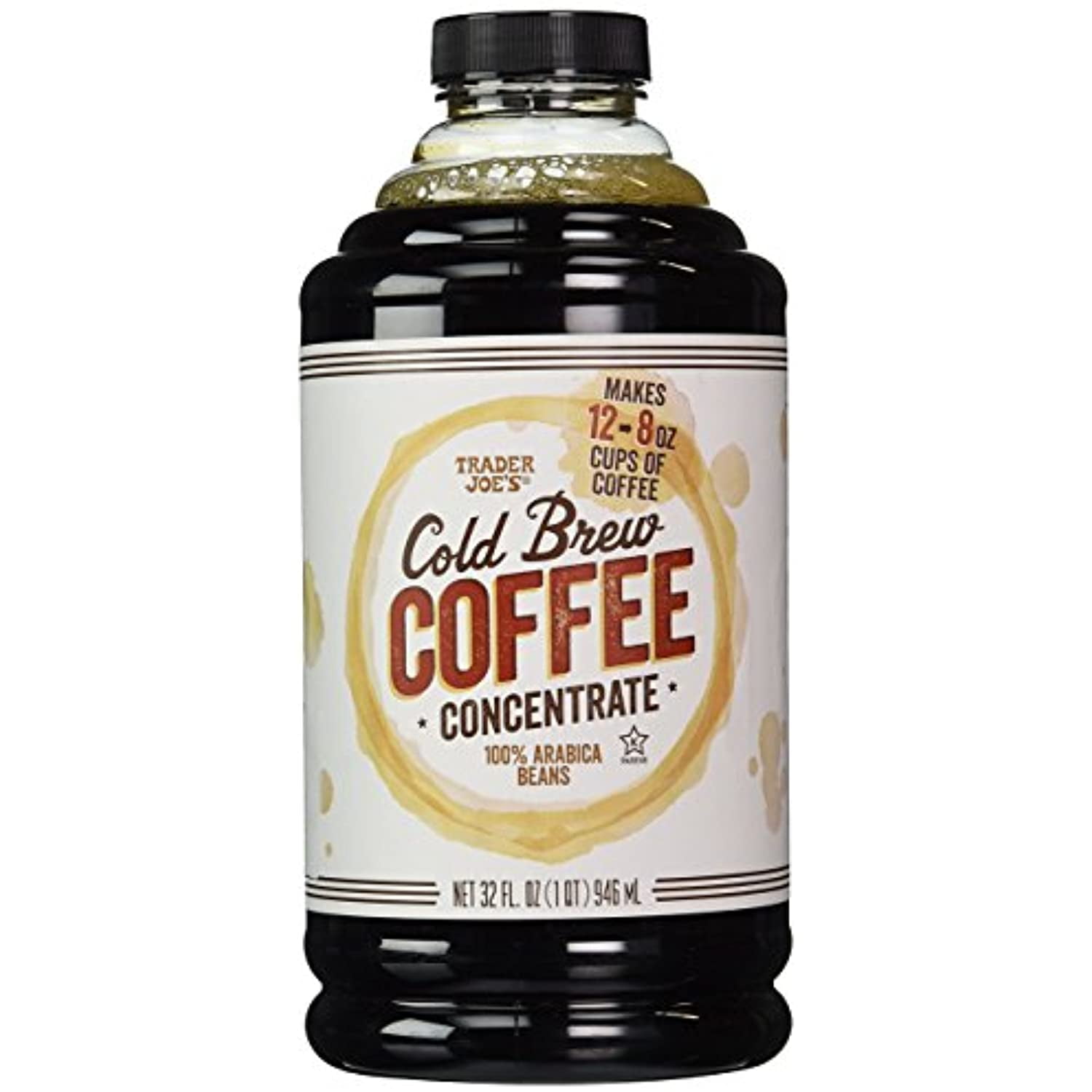 TJ Cold Brew Coffee Concentrate 100 Arabica Beans, 32 Fl. Oz