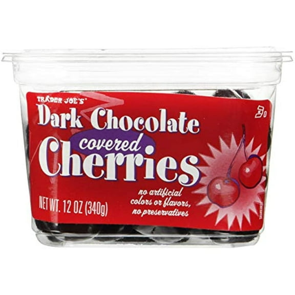 TJ Dark Chocolate Covered Cherries No Artificial Colors Or Flavors, No Preservatives ,12 Oz - Set Of 2