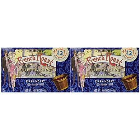 TJ French Roast Coffee Cups Dark Roast 12 Cups 2 Pack