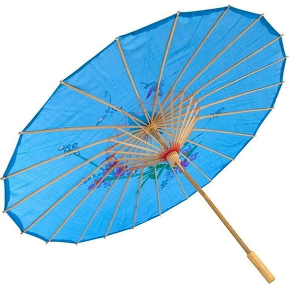 TJ GLOBAL 22" Kid's Chinese Japanese Umbrella Parasol for Wedding Parties, Photography, Costumes, Cosplay, Decoration (Light Blue)