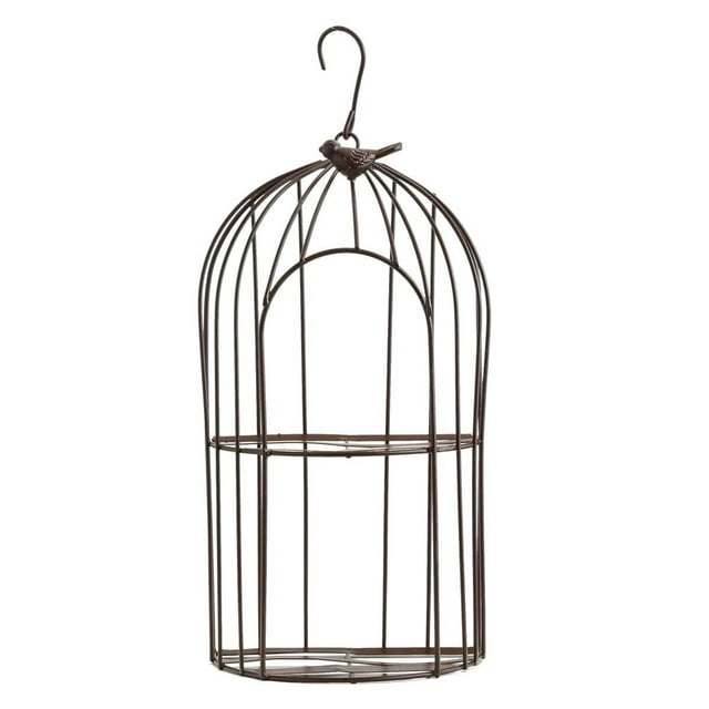 TJ Global 2-Plant Iron Birdcage Hanging Planter, Metal Wire Flower Pot Basket Wrought Iron Plant Stands for Plants, Flowers, Garden, Patio, Balcony Outdoor and Indoor Dcor