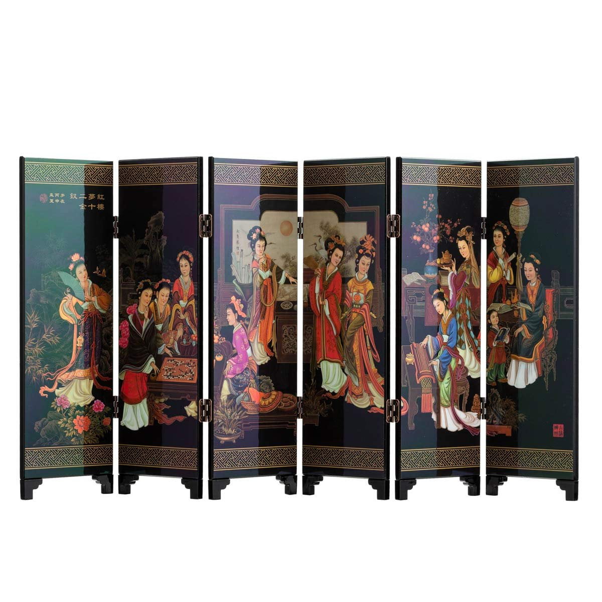 TJ Global 6-Panel Traditional Chinese Art for Home Decoration 