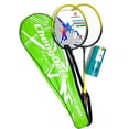 thumbnail image 1 of TJ Global Badminton Racquet Set, Pair of 2 Rackets with 3 Shuttlecocks and Carrying Bag Included, for Professional & Beginner Players, Lightweight Carbon Fiber (Green), 1 of 3