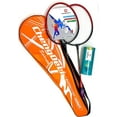 thumbnail image 1 of TJ Global Badminton Racquet Set, Pair of 2 Rackets with 3 Shuttlecocks and Carrying Bag Included, for Professional & Beginner Players, Lightweight Carbon Fiber (Orange), 1 of 4