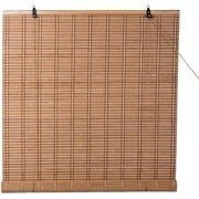 TJ Global Bamboo Roll Up Window Blind Sun Shade, Light Filtering Roller Shades (32" x 72")