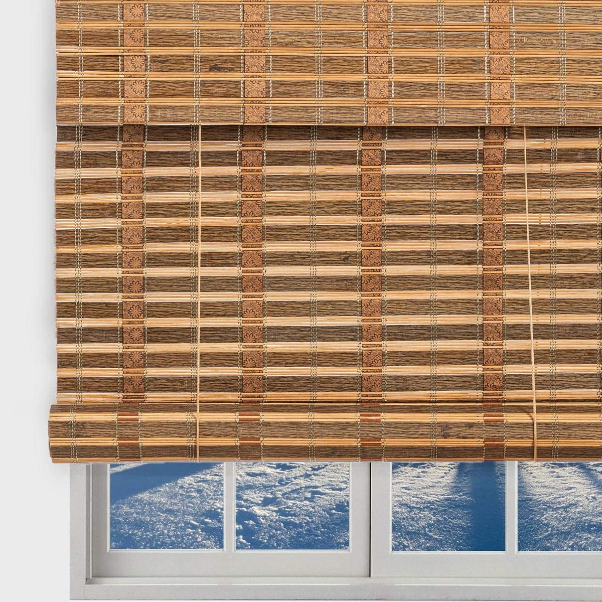 Tj Global Bamboo Roll Up Window Blind Sun Shade