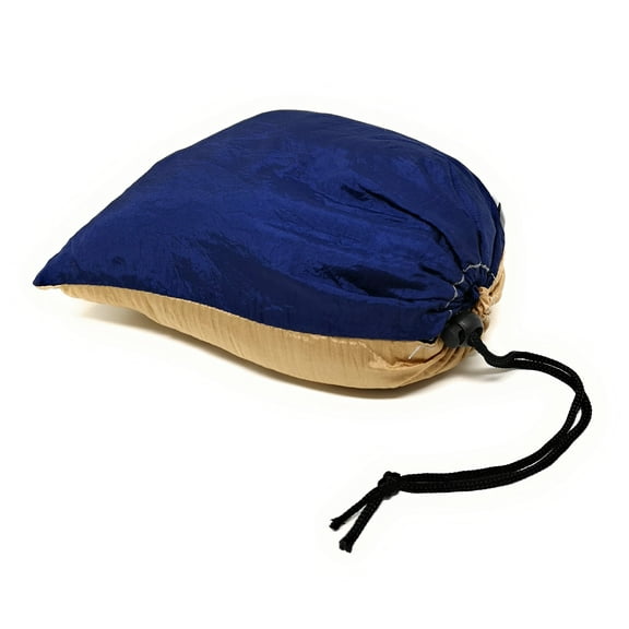 TJ Global Compact Lightweight Parachute Nylon Single Portable Hammocks for Hiking, Travel, Backpacking, Beach, Survival, Outdoors (Blue/Gold)