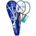 thumbnail image 1 of TJ Global Badminton Racquet Set, Pair of 2 Rackets with 3 Shuttlecocks and Carrying Bag Included, for Professional & Beginner Players, Lightweight Carbon Fiber (Blue), 1 of 4