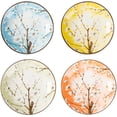 thumbnail image 1 of TJ Global Set of 4 Japanese Pottery Ceramic 7 Inch Plates for Any Meal and Any Dish, Japanese Dinnerware and Tableware Comes in Assorted Colors with Cherry Blossom Design, 1 of 9