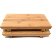 TJ Global Set of 2 Sashimi Sushi Bamboo Serving Geta Plates - Japanese Style Tableware Bamboo Sushi Board Cutting Tray L8.2 x W4.7