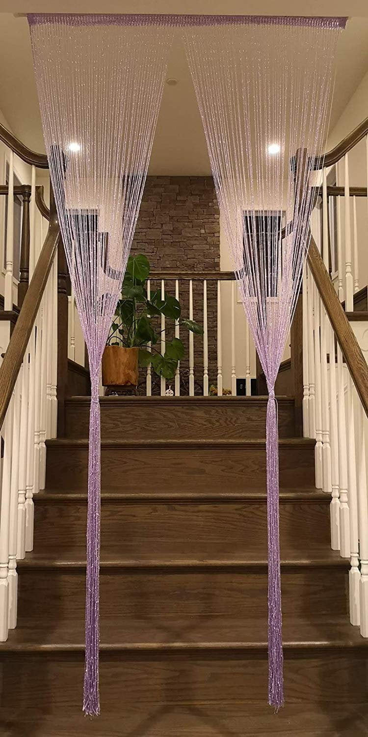 TJ Global String Curtain Room Divider Partition Door with Ribbon Thread ...