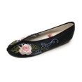 thumbnail image 1 of TJ Global Women's Traditional Chinese Flower Embroidery Flats - Totem Style Loafers Comfortable Round Toe Ballet, Cheongsam (Black, Size 7), 1 of 4