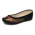 thumbnail image 1 of TJ Global Women's Traditional Chinese Phoenix and Flower Embroidery Flats - Totem Style Loafers Comfortable Round Toe Ballet, Cheongsam (Black, Size 8), 1 of 4