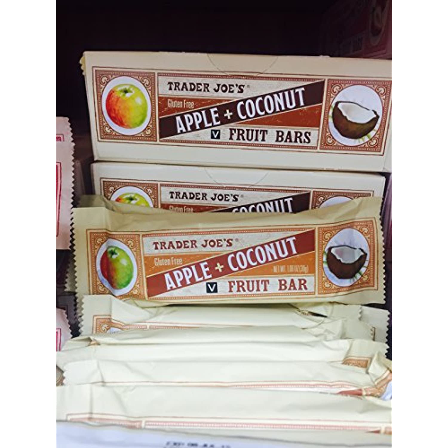 TJ Gluten Free Apple + Coconut Fruit Bars (Pack Of 12)