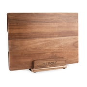 TJ POP Acacia Wood Chopping Board for Kitchen, Premium Wooden Cutting Board with Stand Organizer and Built-in Handles, 16 X 12 X 1 in