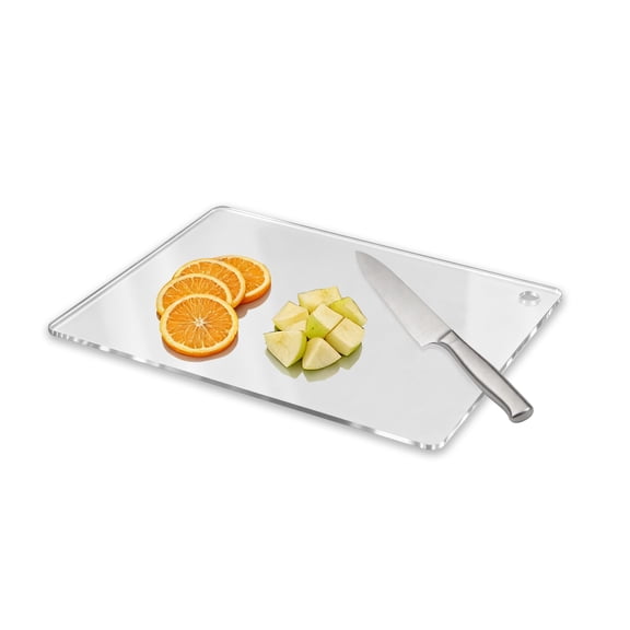 TJ POP Acrylic Cutting Board for Kitchen, Clear Cutting Board for Countertop Protector with Hanging Hole, Ideal for Meat, Vegetables & Fruit, 14 10 0.12 inch