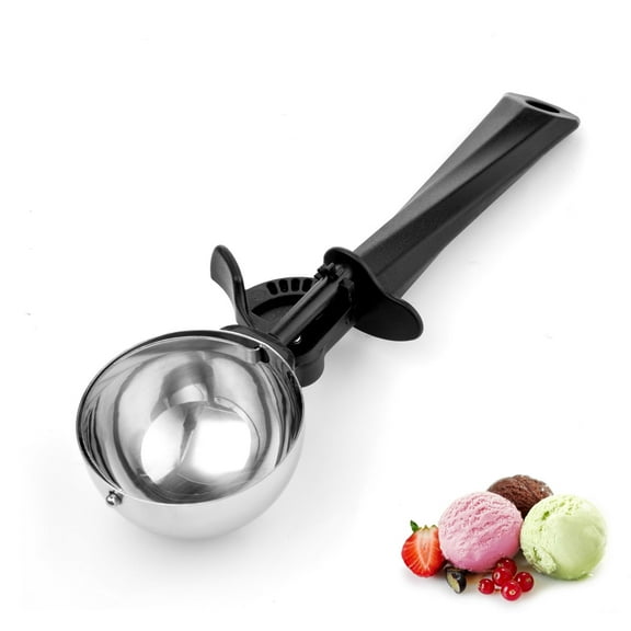 TJ POP Ice Cream Scoop with Trigger, 6 tbsp Large Cookie Scoop for kitchen, 7cm Melon Baller Scoop for Portion Control Scoop Cookie Dough Cupcake Batter Ice Cream 90ml
