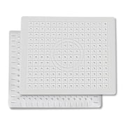 TJ POP Kitchen Sink Mat, Dish Drying Mat Set of 2, 12" x 10" Dish Drying Mat, Sink Protector Mats for Bottom of Kitchen Sink, Fast Draining Sink Mats with Grid, 2 Pack White