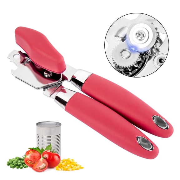 TJ POP Stainless Steel Heavy Duty Hand Held Manual Can Openers,red