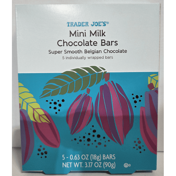 TJ Trader Joe Mini Milk Chocolate Bars 3.17oz 90g (Single Box)