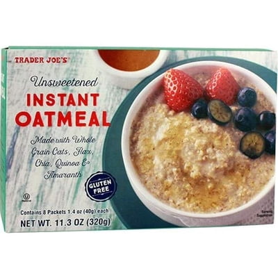 TJ Unsweetened Instant Oatmeal Gluten Free 11.3 Oz 8 Packets Per Box ( Case Of 2)
