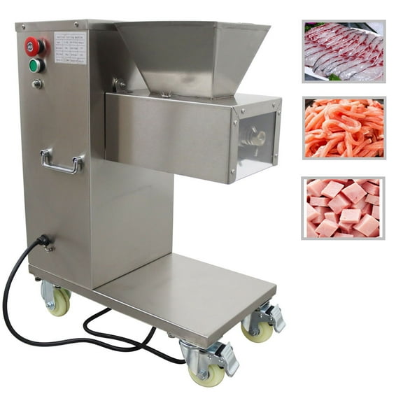 TJ130L Commercial Electric Meat Cutting Machine Vertical Stainless Meat with 9mm Blade 880lbs/h