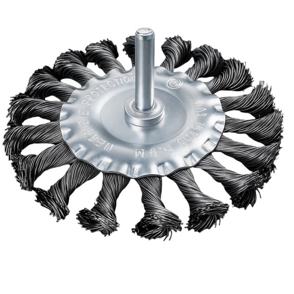 DYNAMIC 4" Circular Brush Twist Knot Plain Bore 1/4" 6.4 mm Shaft Optimal for Weld Cleaning & Metal Prep Professional Grade Ideal for Industrial & DIY Projects Operates to 11000 RPM