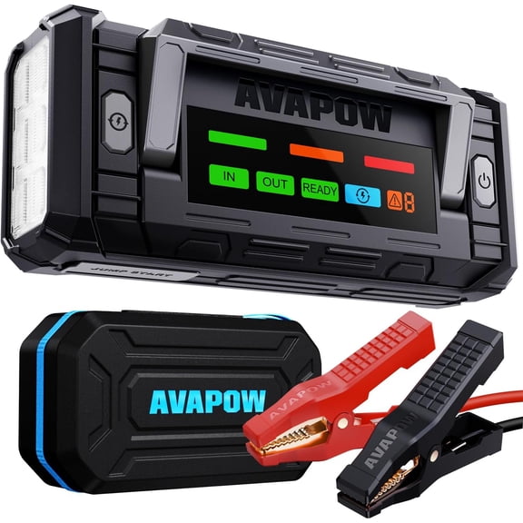 TJ68 10000A Battery Jump Starter Portable with 4" HD Display PD 65W Dual-Way Fast Charging,12V Jump Box, Car Battery Jump Starter for All Gas & Up to All Diesel Engines