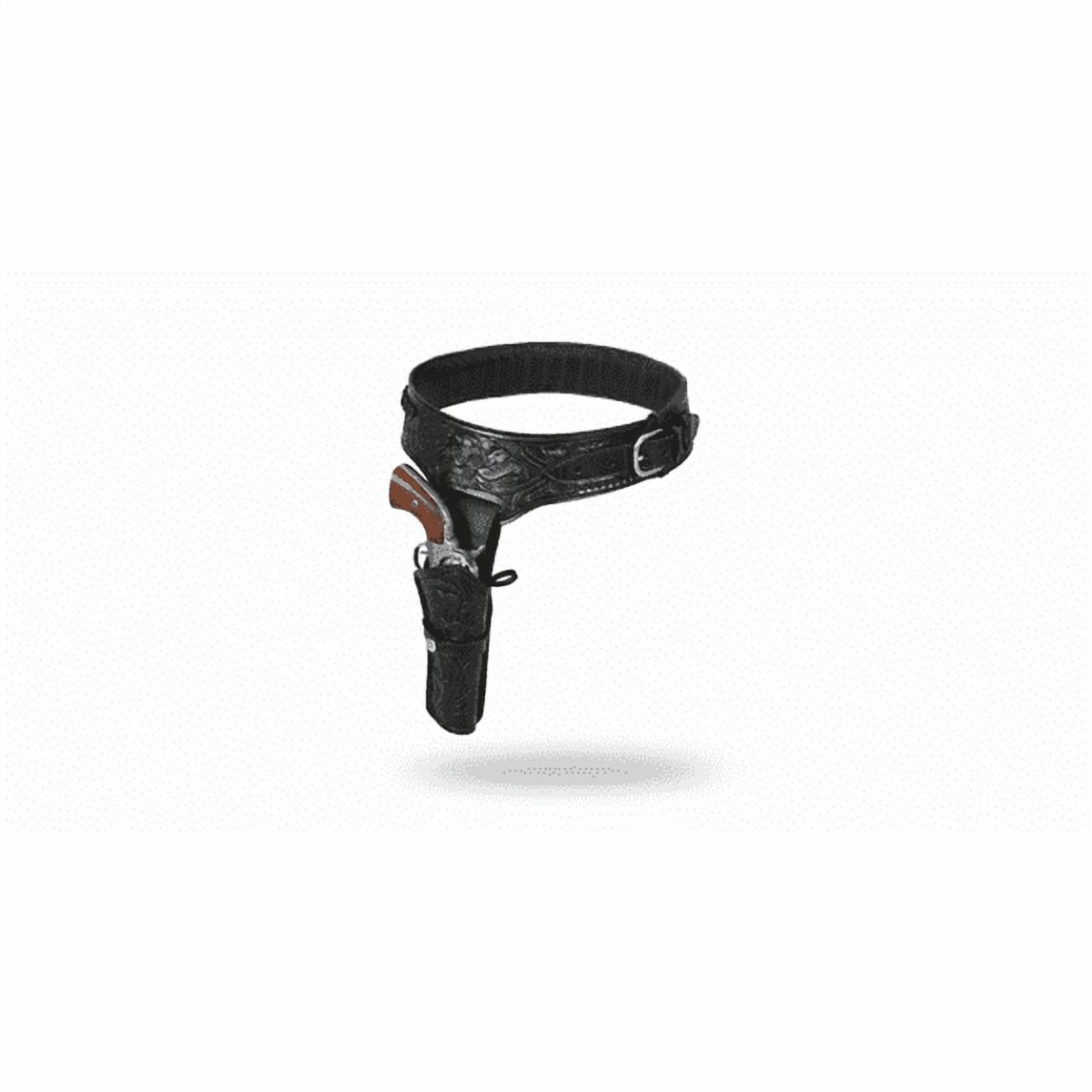 TJAYZ Western Drop Loop Leather Gun Belt and Holster, Right Hand, 38 357 Caliber, BLACK 38"